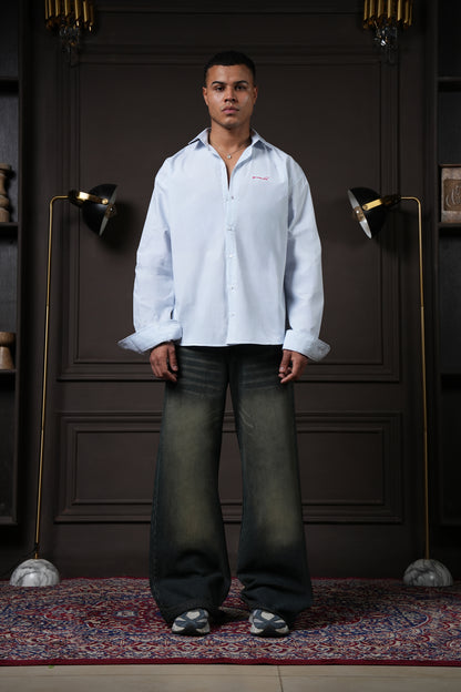 Still Line - Powder Blue Pinstripe Shirt