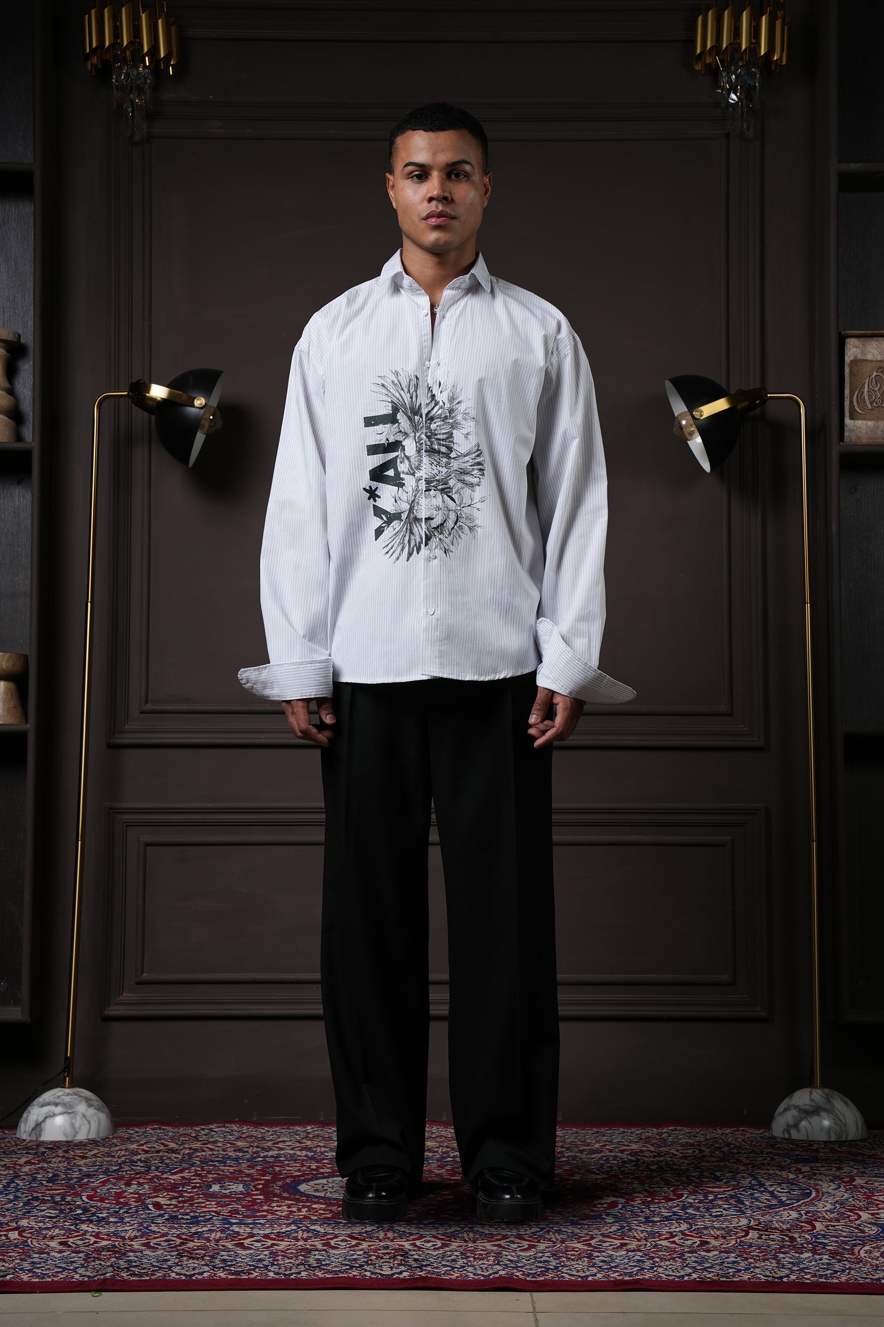Overlay - Grey Pinstripe Shirt