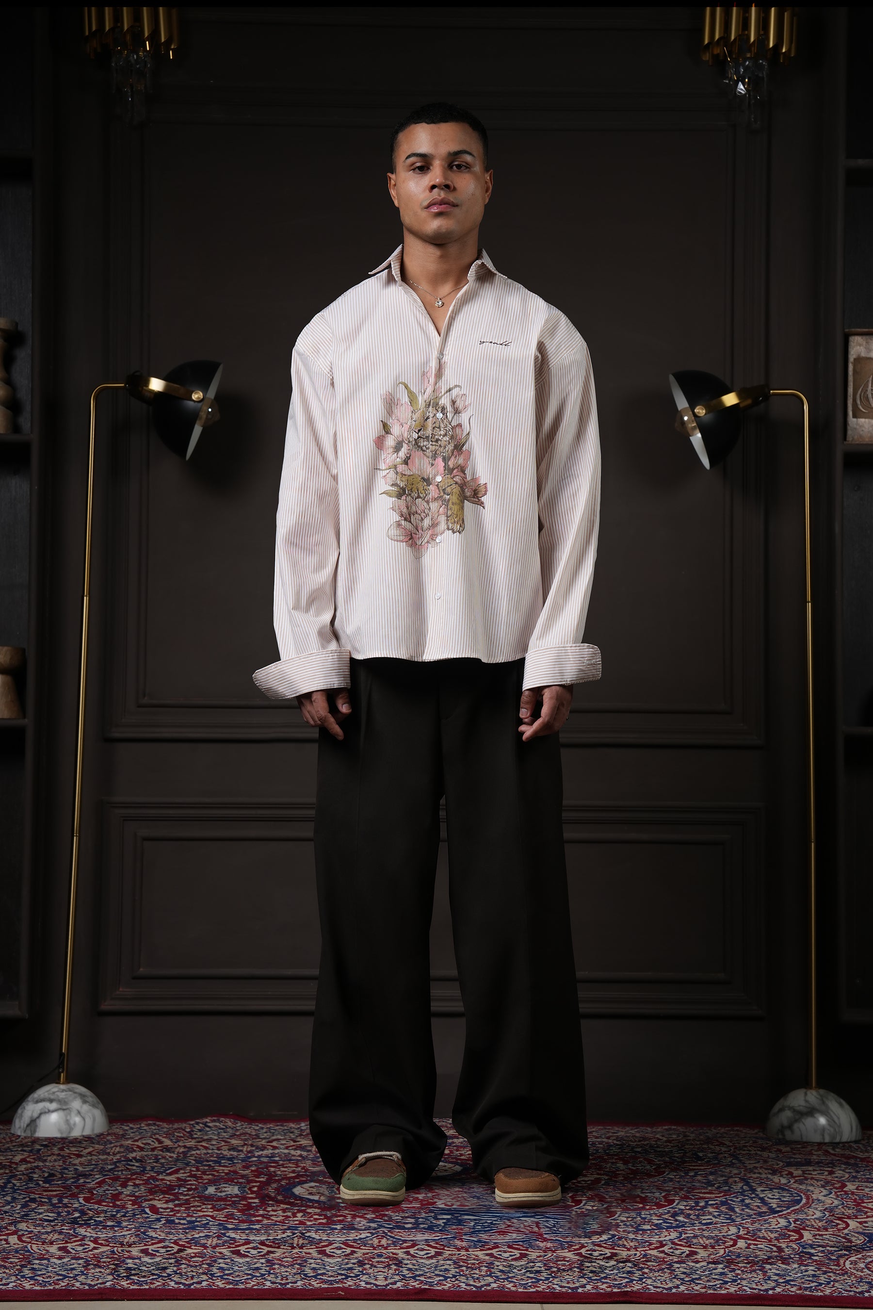 Rebel - Beige Pinstripe Shirt