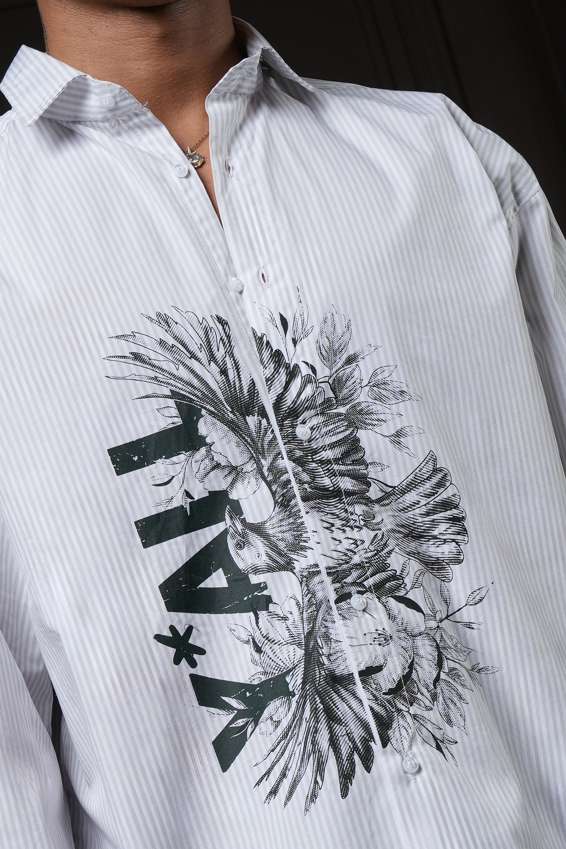 Overlay - Grey Pinstripe Shirt