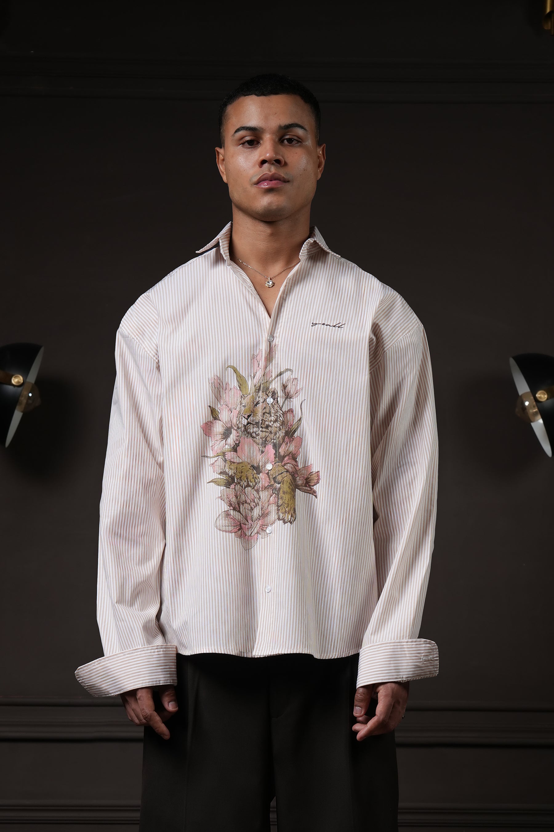 Rebel - Beige Pinstripe Shirt