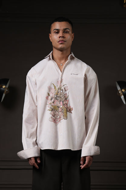 Rebel - Beige Pinstripe Shirt