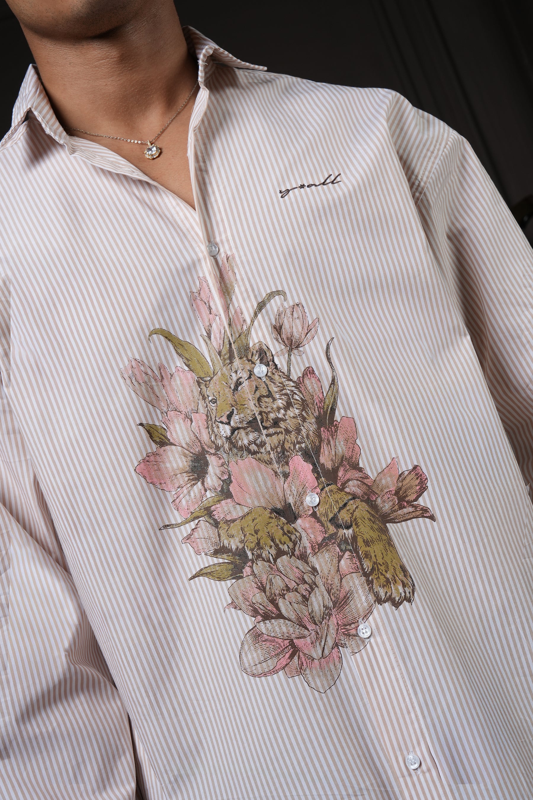 Rebel - Beige Pinstripe Shirt