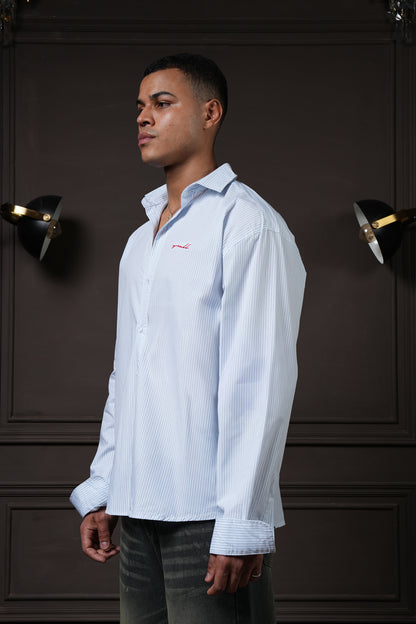 Still Line - Powder Blue Pinstripe Shirt