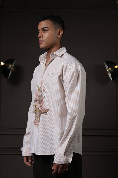 Rebel - Beige Pinstripe Shirt