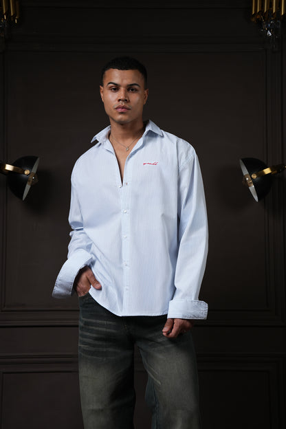 Still Line - Powder Blue Pinstripe Shirt
