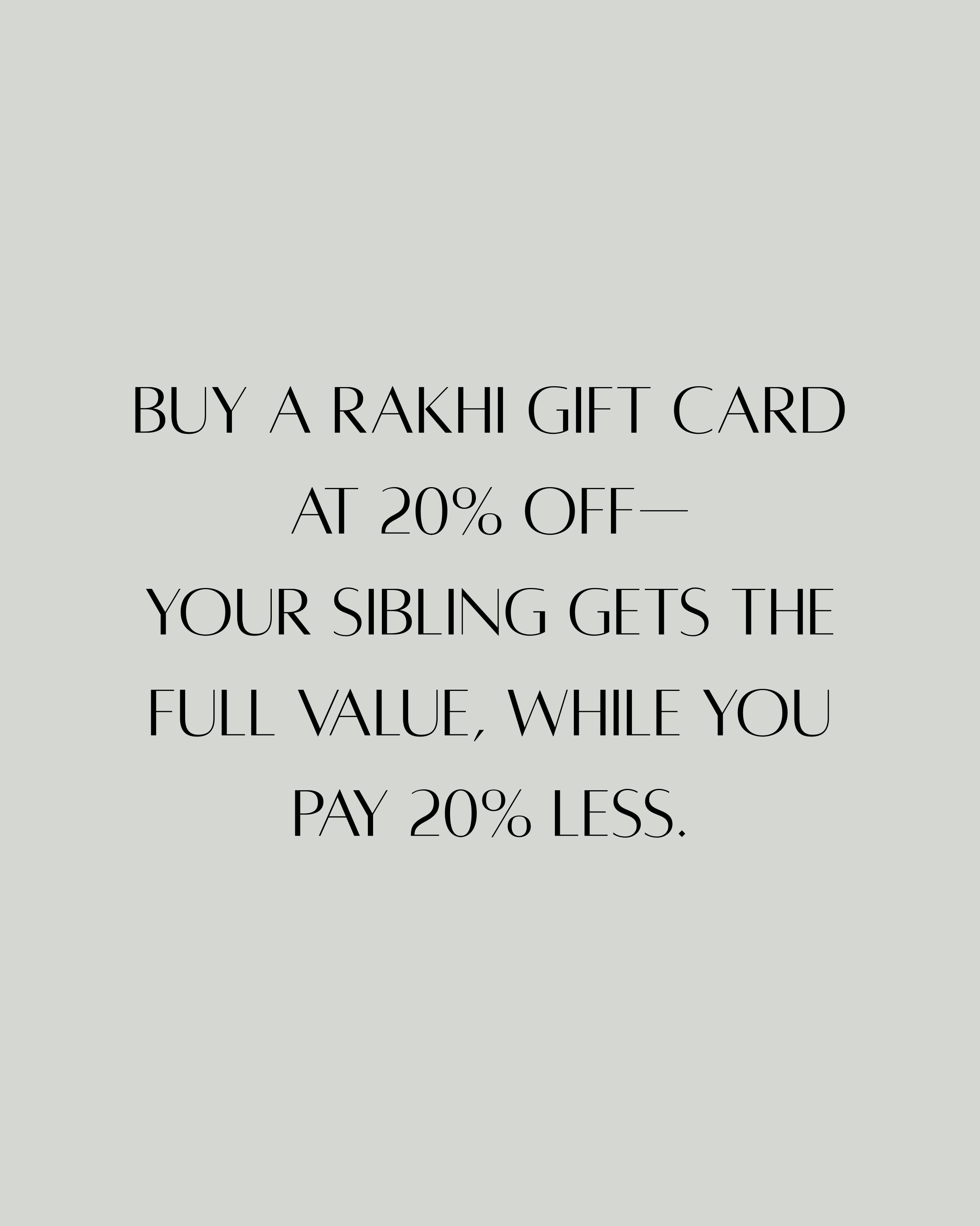 20% Off Rakhi Gift Cards by Y*ALL