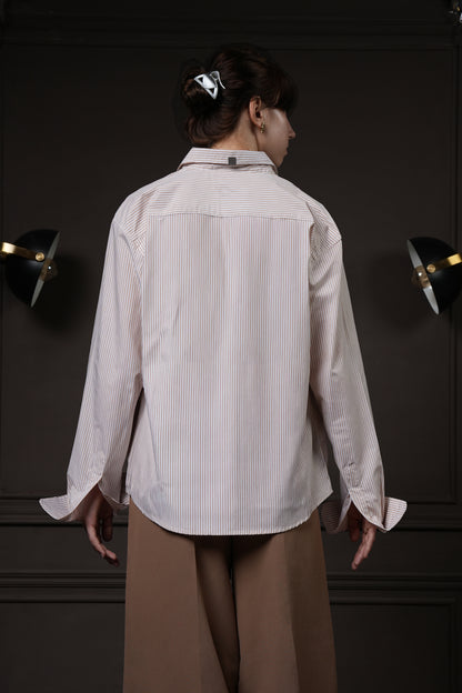 Rebel - Beige Pinstripe Shirt